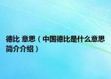 德比 意思（中国德比是什么意思简介介绍）