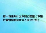 有一句话叫什么不知亡国恨（不知亡国恨指的是什么人简介介绍）