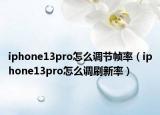 iphone13pro怎么调节帧率（iphone13pro怎么调刷新率）