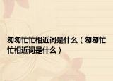 匆匆忙忙相近词是什么（匆匆忙忙相近词是什么）