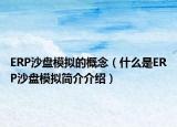 ERP沙盘模拟的概念（什么是ERP沙盘模拟简介介绍）