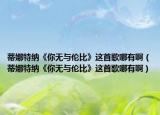 蒂娜特纳《你无与伦比》这首歌哪有啊（蒂娜特纳《你无与伦比》这首歌哪有啊）