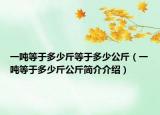 一吨等于多少斤等于多少公斤（一吨等于多少斤公斤简介介绍）