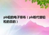 pb铅的电子排布（pb粉代替铅粒的目的）
