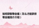 如何获取敬业福（怎么才能获得敬业福简介介绍）