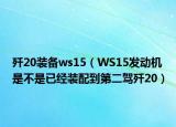 歼20装备ws15（WS15发动机是不是已经装配到第二驾歼20）