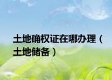 土地确权证在哪办理（土地储备）