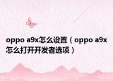 oppo a9x怎么设置（oppo a9x怎么打开开发者选项）