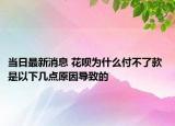当日最新消息 花呗为什么付不了款 是以下几点原因导致的