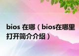 bios 在哪（bios在哪里打开简介介绍）