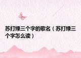苏打绿三个字的歌名（苏打绿三个字怎么读）