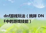 dnf游戏玩法（挑衅 DNF中的游戏技能）