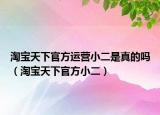 淘宝天下官方运营小二是真的吗（淘宝天下官方小二）