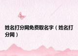 姓名打分网免费取名字（姓名打分网）