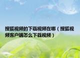 搜狐视频的下载视频在哪（搜狐视频客户端怎么下载视频）