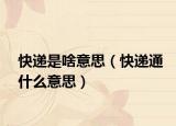 快递是啥意思（快递通什么意思）