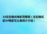 3d左右格式电影完整版（左右格式的3d电影怎么看简介介绍）