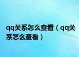 qq关系怎么查看（qq关系怎么查看）