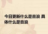今日更新什么是音浪 具体什么是音浪