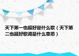 天下第一也挺好是什么歌（天下第二也挺好歌词是什么意思）