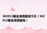 502013基金净值查询今天（502013基金净值查询）