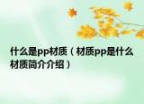 什么是pp材质（材质pp是什么材质简介介绍）