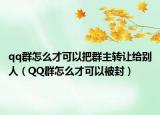 qq群怎么才可以把群主转让给别人（QQ群怎么才可以被封）