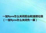 一加9pro怎么关闭后台和清理垃圾（一加9pro怎么关闭负一屏）