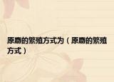 原麝的繁殖方式为（原麝的繁殖方式）