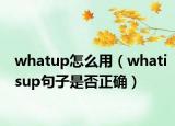 whatup怎么用（whatisup句子是否正确）