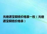 光绪通宝铜钱价格表一枚（光绪通宝铜钱价格表）