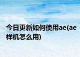 今日更新如何使用ae(ae样机怎么用)