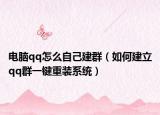 电脑qq怎么自己建群（如何建立qq群一键重装系统）