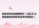 阳泉市农业局领导班子（王红卫 山西省阳泉市郊区农业农村局局长）