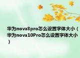 华为nova8pro怎么设置字体大小（华为nova10Pro怎么设置字体大小）
