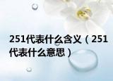251代表什么含义（251代表什么意思）