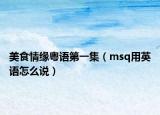 美食情缘粤语第一集（msq用英语怎么说）