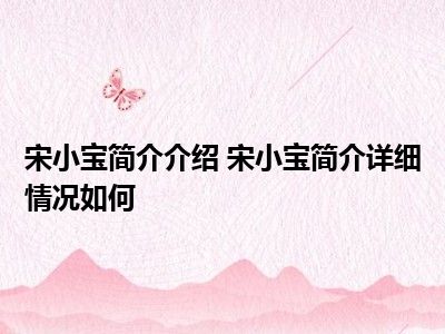 宋小宝简介介绍 宋小宝简介详细情况如何