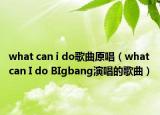 what can i do歌曲原唱（what can I do BIgbang演唱的歌曲）