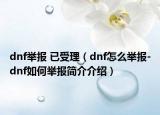 dnf举报 已受理（dnf怎么举报-dnf如何举报简介介绍）