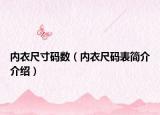 内衣尺寸码数（内衣尺码表简介介绍）