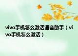 vivo手机怎么激活语音助手（vivo手机怎么激活）