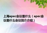 上海apec会议是什么（apec会议是什么会议简介介绍）