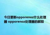 今日更新opporenoz什么处理器 opporenoz处理器的解释