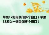 苹果12如何关闭多个窗口（苹果13怎么一键关闭多个窗口）