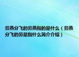 劳燕分飞的劳燕指的是什么（劳燕分飞的劳是指什么简介介绍）