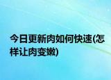 今日更新肉如何快速(怎样让肉变嫩)
