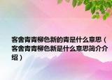 客舍青青柳色新的青是什么意思（客舍青青柳色新是什么意思简介介绍）