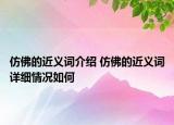 仿佛的近义词介绍 仿佛的近义词详细情况如何