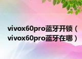 vivox60pro蓝牙开锁（vivox60pro蓝牙在哪）